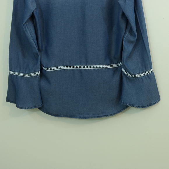Fourteenth Place Chambray Cutout High Low Boho Too - Picture 7 of 8